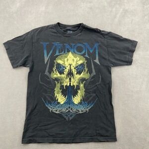Randy Orton Venom in my Veins Skull T Shirt Mens M Black WWE Authentic‎ Cotton